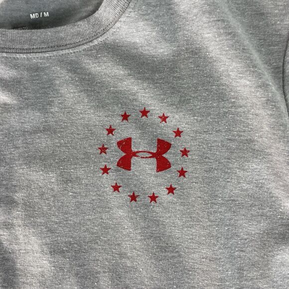 Under Armour Freedom Tshirt gray Loose Fit Heat Gear Unisex size medium - Picture 4 of 6